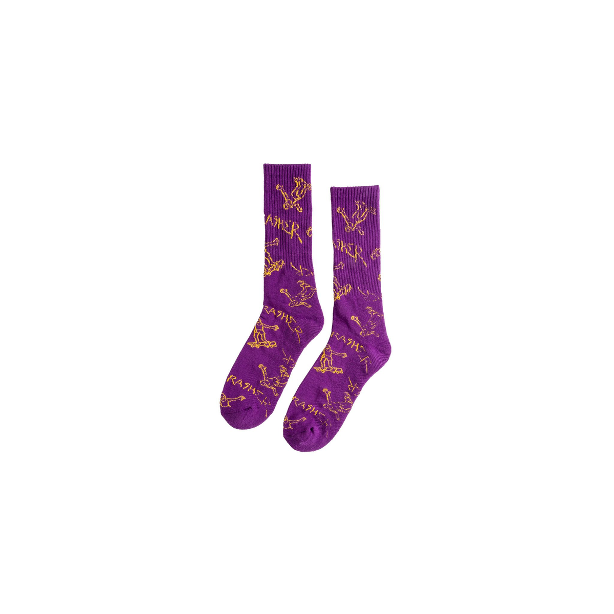 THRASHER SOCKS GONZ LOGO CREW PURPLE GOLD